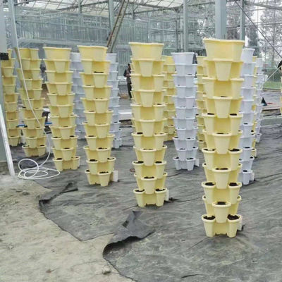 プラスチックの現代的な積み重ね式垂直花盆 基質栽培用