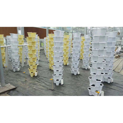 プラスチックの現代的な屋外塔の植物盆 積み立てられるプラスチック花盆